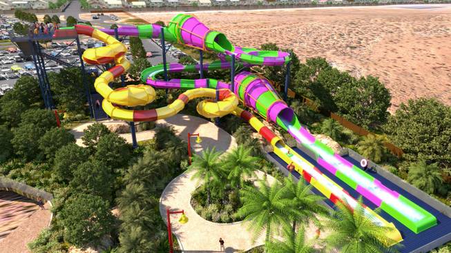 A rendering  of the Rattler and Constrictor attractions at the Wet 'n' Wild Las Vegas water park.